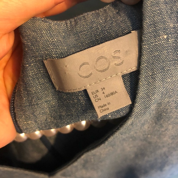 Cos denim v neck sleeveless dress Sz.4 - Picture 2 of 3